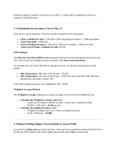 FIFO vs Weighted Average Inventory Cost Comparison