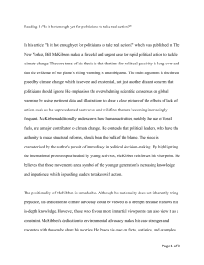 McKibben Climate Article Review: Political Action & Urgency