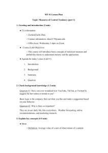 Measures of Central Tendency Lesson Plan