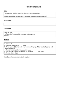 Skin Sensitivity Experiment Worksheet