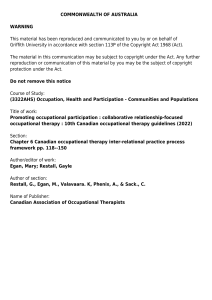 Occupational Therapy: Collaborative Practice Framework