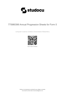 Form 5 Computer Science Annual Progression Sheet