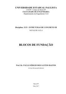 Blocos de Fundação: Notas de Aula de Estruturas de Concreto