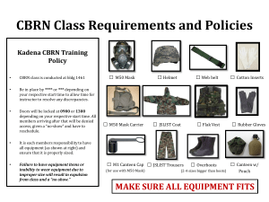 Kadena CBRN Class Requirements & Policies