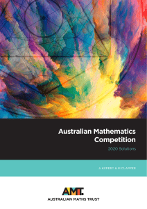 2020 AMC Solutions: Australian Mathematics Competition