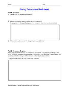 String Telephones Worksheet: Sound Waves Activity