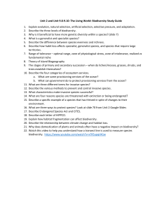 Biodiversity Study Guide: Evolution, Ecosystems, Conservation