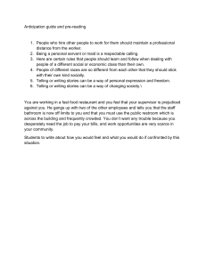 Prejudice & Social Class Activity: Anticipation Guide