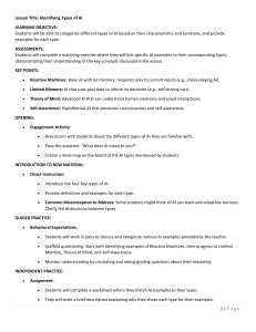 AI Types Lesson Plan: Characteristics, Functions & Examples