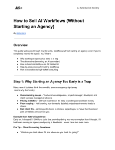 Sell AI Workflows: Become an AI Consultant (No Agency Needed)
