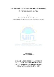 Meaning Analysis of Gen-Alpha Slang on TikTok: A Linguistic Study