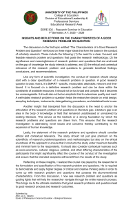 Good Research Problems & Literature Review in Education