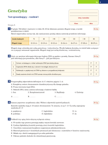 Genetyka Test Sprawdzający Rozdział I