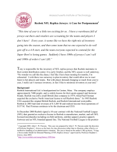 Reebok NFL Jerseys: Inventory & Supply Chain Case Study