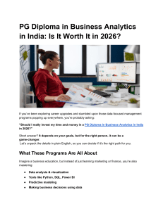 PG Diploma in Business Analytics India 2026: Is It Worth It?