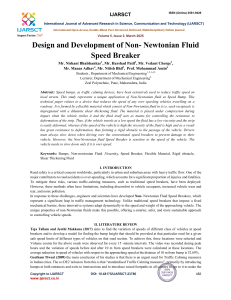 Design & Development of Non-Newtonian Fluid Speed Breaker