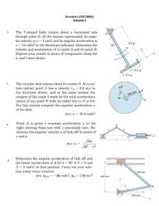 Dynamics (ME20001) Tutorial 2: Rigid Body Kinematics Problems