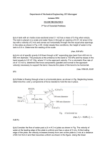 Fluid Mechanics Tutorial Problems - IIT Kharagpur (Autumn 2024)