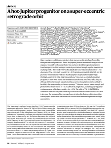 Hot-Jupiter Progenitor on Super-Eccentric Retrograde Orbit