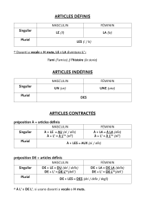 Articles fran&ccedil;ais : Grammaire d&eacute;finie, ind&eacute;finie, contract&eacute;e