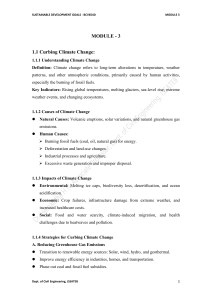 Climate Change & SDGs: Course Module