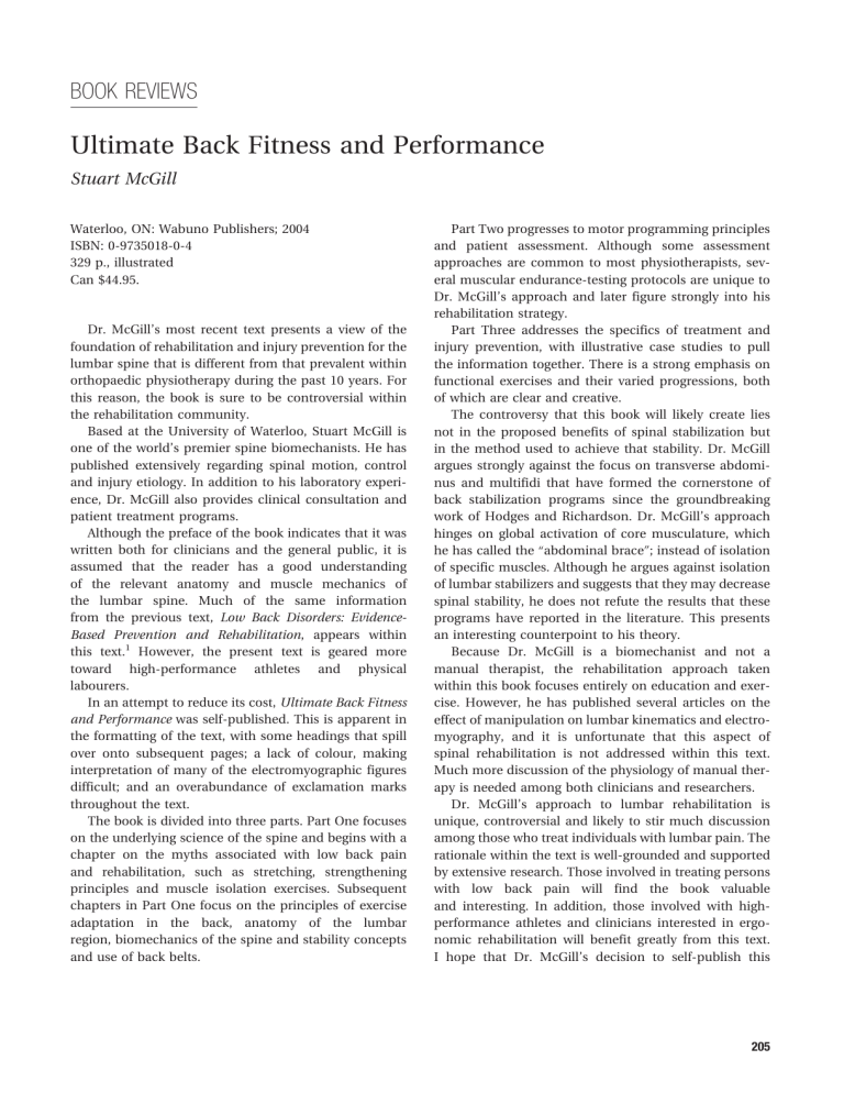 Ultimate Back Fitness and Performance Book Review | Stuart McGill