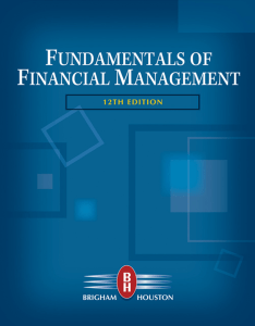 Financial Management Textbook: Fundamentals 12th Ed. by Brigham Houston
