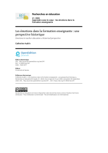&Eacute;motions dans la formation enseignante : perspective historique