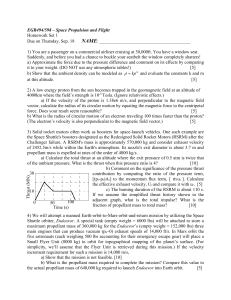 Space Propulsion & Flight Homework Set 1 | EGR494/598 Problems