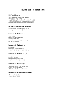 MATLAB CheatSheet
