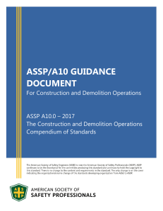 ASSP/A10 Guidance: Construction & Demolition Safety Standards Compendium