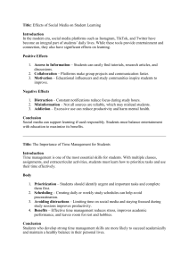 Social Media & Time Management: Student Essays