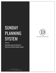 Sunday Planning System by Darren Hardy