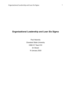 Organizational Leadership & Lean Six Sigma Essay