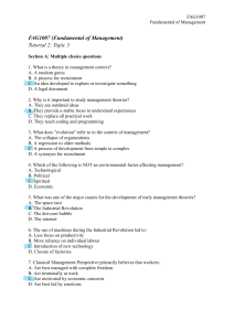 Fundamental Management Theories: Tutorial & Questions