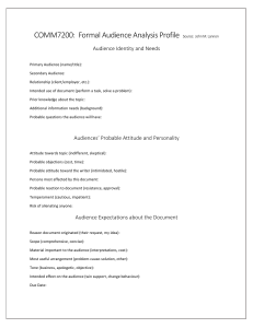 Audience Analysis Profile Form