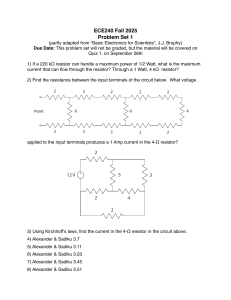 ECE240 Problem Set 1: Circuit Analysis