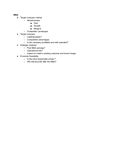 M&A Checklist: Target Analysis & Feasibility
