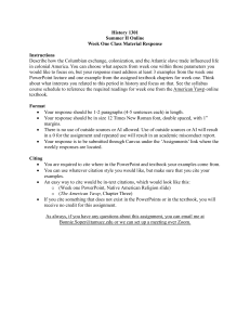 History 1301 Assignment: Colonial America Influences