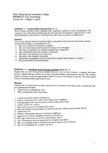 Cost Accounting Lecture Notes: Classifying Costs