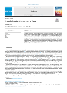 Korea Import Nuts Demand Elasticity: AIDS Model Analysis (2009-2019)
