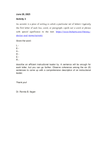 Acrostic Activity: Describing an Efficient Instructional Leader