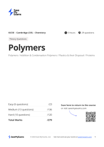 IGCSE Chemistry Polymers Theory Questions | Save My Exams
