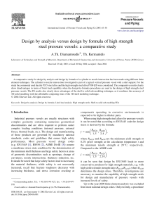 High Strength Steel Pressure Vessel Design: Analysis vs. Formula Study