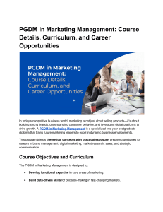 PGDM in Marketing Management: Course, Curriculum & Career Opportunities