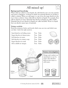 Solutions & Mixtures: Soluble & Insoluble Science Activity for Kids