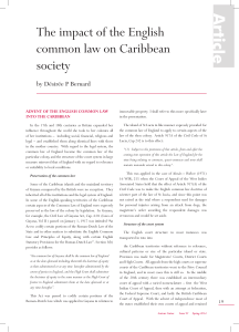 Impact of English Common Law on Caribbean Society - Legal Analysis