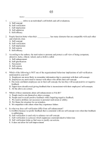 Organizational Behavior & Psychology Quiz: Self-Concept & Perception
