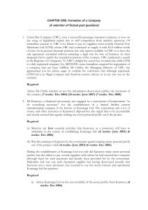 Company Formation: Exam Questions & Legal Advice