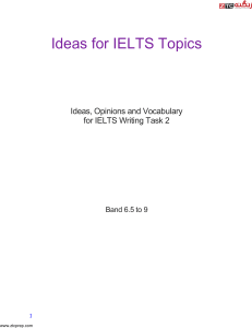 IELTS Writing Task 2 Ideas, Opinions, Vocabulary